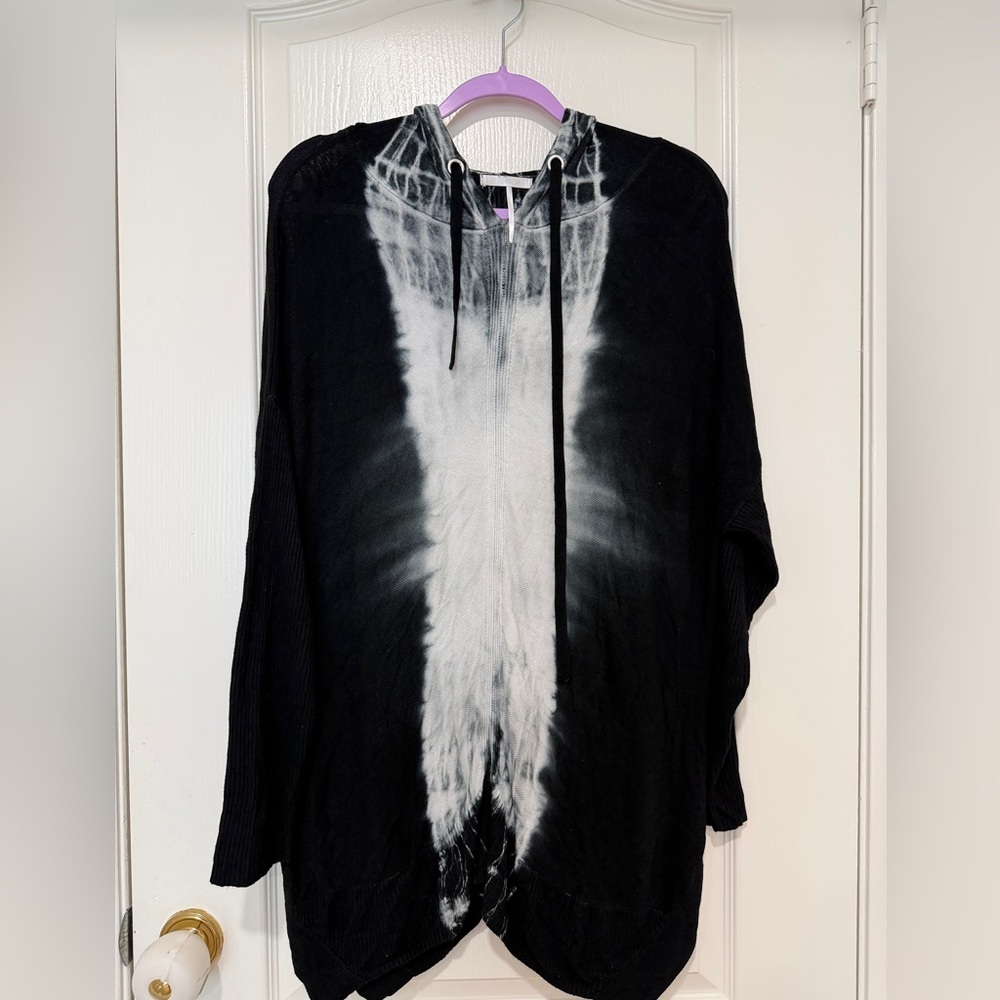 Stitch Drop Tie Dye Tunic Top  Dress Black White Women’s Large